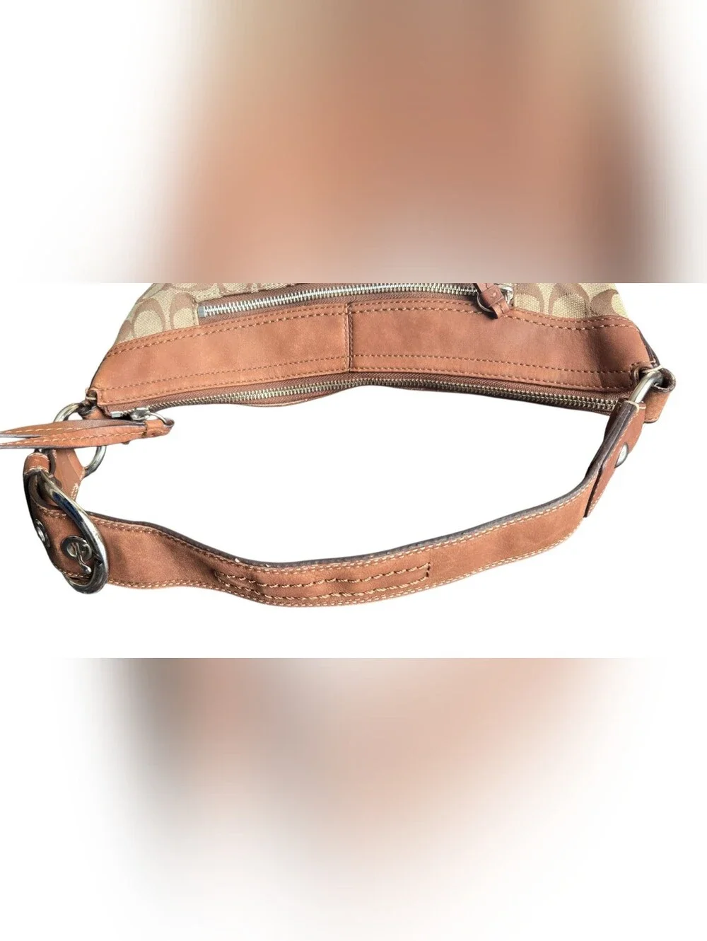 Coach Vintage Y2K Brown Signature Canvas and Leather Large Hobo Shoulder Bag - Picture 7 of 12